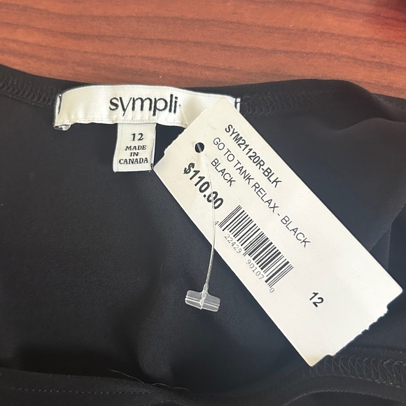 $110 NWT SYMPLI size 12 Go To tank top black side slits - Picture 3 of 3